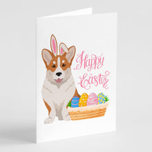 Load image into Gallery viewer, Red Cardigan Corgi Easter Greeting Cards -  Blank Note Cards – 8-Pack of Artist-Designed Cards with Envelopes