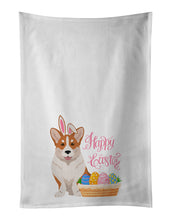 Load image into Gallery viewer, Red Cardigan Corgi Easter White Kitchen Towel Set of 2 Dish Towels