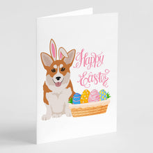 Load image into Gallery viewer, Red Pembroke Corgi Easter Greeting Cards -  Blank Note Cards – 8-Pack of Artist-Designed Cards with Envelopes