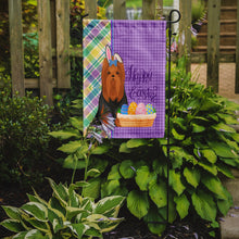 Load image into Gallery viewer, Black and Tan Full Coat Yorkshire Terrier Easter Garden Flag – Decorative Outdoor Yard Flag