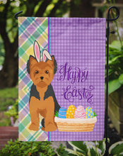 Load image into Gallery viewer, Black and Tan Puppy Cut Yorkshire Terrier Easter Garden Flag – Decorative Outdoor Yard Flag