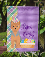 Load image into Gallery viewer, Blue and Tan Puppy Cut Yorkshire Terrier Easter Garden Flag – Decorative Outdoor Yard Flag