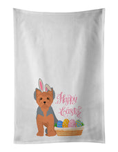 Load image into Gallery viewer, Blue and Tan Puppy Cut Yorkshire Terrier Easter White Kitchen Towel Set of 2 Dish Towels