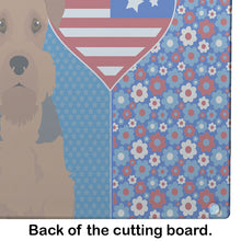 Load image into Gallery viewer, Grizzle and Tan Airedale Terrier USA American Glass Cutting Boards – Durable, Decorative Kitchen Art Large