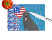 Load image into Gallery viewer, Black Pit Bull Terrier USA American Glass Cutting Boards – Durable, Decorative Kitchen Art Large