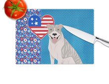 Load image into Gallery viewer, Blue Brindle Pit Bull Terrier USA American Glass Cutting Boards – Durable, Decorative Kitchen Art Large