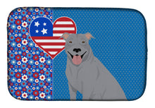 Load image into Gallery viewer, Blue Pit Bull Terrier USA American Dish Drying Mat – Absorbent, Artistic Kitchen Essentials