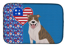 Load image into Gallery viewer, Fawn Brindle Pit Bull Terrier USA American Dish Drying Mat – Absorbent, Artistic Kitchen Essentials