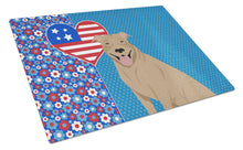 Load image into Gallery viewer, Fawn Pit Bull Terrier USA American Glass Cutting Boards – Durable, Decorative Kitchen Art Large