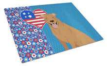 Load image into Gallery viewer, Red Pit Bull Terrier USA American Glass Cutting Boards – Durable, Decorative Kitchen Art Large
