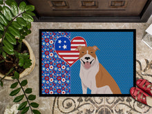 Load image into Gallery viewer, Red and White Pit Bull Terrier USA American Doormat - 24x36 Decorative Floor Mat – Indoor/Outdoor Rug with Artistic Flair