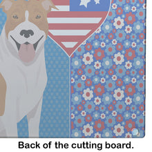 Load image into Gallery viewer, Red and White Pit Bull Terrier USA American Glass Cutting Boards – Durable, Decorative Kitchen Art Large