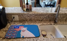 Load image into Gallery viewer, White Pit Bull Terrier USA American Dish Drying Mat – Absorbent, Artistic Kitchen Essentials