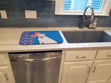 Load image into Gallery viewer, White Pit Bull Terrier USA American Dish Drying Mat – Absorbent, Artistic Kitchen Essentials