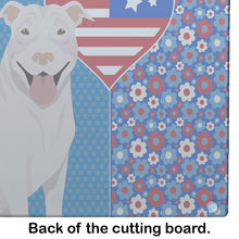 Load image into Gallery viewer, White Pit Bull Terrier USA American Glass Cutting Boards – Durable, Decorative Kitchen Art Large