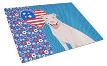 Load image into Gallery viewer, White Pit Bull Terrier USA American Glass Cutting Boards – Durable, Decorative Kitchen Art Large