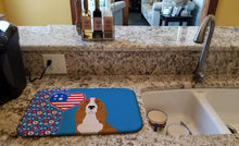 Load image into Gallery viewer, Red and White Tricolor Basset Hound USA American Dish Drying Mat – Absorbent, Artistic Kitchen Essentials