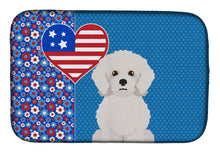 Load image into Gallery viewer, Bichon Frise USA American Dish Drying Mat – Absorbent, Artistic Kitchen Essentials