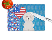 Load image into Gallery viewer, Bichon Frise USA American Glass Cutting Boards – Durable, Decorative Kitchen Art Large