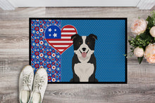 Load image into Gallery viewer, Black and White Border Collie USA American Doormat - 24x36 Decorative Floor Mat – Indoor/Outdoor Rug with Artistic Flair