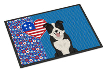Load image into Gallery viewer, Black and White Border Collie USA American Doormat - 24x36 Decorative Floor Mat – Indoor/Outdoor Rug with Artistic Flair