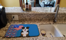 Load image into Gallery viewer, Tricolor Border Collie USA American Dish Drying Mat – Absorbent, Artistic Kitchen Essentials