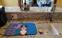 Load image into Gallery viewer, Red and White Border Collie USA American Dish Drying Mat – Absorbent, Artistic Kitchen Essentials