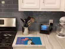 Load image into Gallery viewer, Black Boston Terrier USA American Glass Cutting Boards – Durable, Decorative Kitchen Art Large