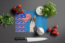 Load image into Gallery viewer, Black Boston Terrier USA American Glass Cutting Boards – Durable, Decorative Kitchen Art Large