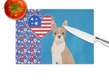 Load image into Gallery viewer, Fawn Boston Terrier USA American Glass Cutting Boards – Durable, Decorative Kitchen Art Large