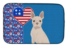 Load image into Gallery viewer, White Boston Terrier USA American Dish Drying Mat – Absorbent, Artistic Kitchen Essentials