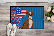 Load image into Gallery viewer, Natural Eared Red Brindle Boxer USA American Doormat - 24x36 Decorative Floor Mat – Indoor/Outdoor Rug with Artistic Flair