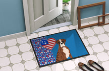 Load image into Gallery viewer, Natural Eared Red Brindle Boxer USA American Doormat - 24x36 Decorative Floor Mat – Indoor/Outdoor Rug with Artistic Flair