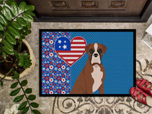Load image into Gallery viewer, Natural Eared Red Fawn Boxer USA American Doormat - 24x36 Decorative Floor Mat – Indoor/Outdoor Rug with Artistic Flair