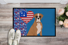 Load image into Gallery viewer, Natural Eared Fawn Boxer USA American Doormat - 24x36 Decorative Floor Mat – Indoor/Outdoor Rug with Artistic Flair