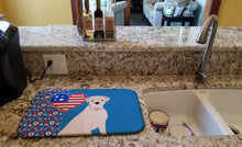 Load image into Gallery viewer, Natural Eared White Boxer USA American Dish Drying Mat – Absorbent, Artistic Kitchen Essentials