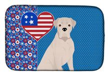 Load image into Gallery viewer, Natural Eared White Boxer USA American Dish Drying Mat – Absorbent, Artistic Kitchen Essentials