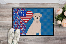 Load image into Gallery viewer, Natural Eared White Boxer USA American Doormat - 24x36 Decorative Floor Mat – Indoor/Outdoor Rug with Artistic Flair