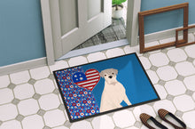 Load image into Gallery viewer, Natural Eared White Boxer USA American Doormat - 24x36 Decorative Floor Mat – Indoor/Outdoor Rug with Artistic Flair