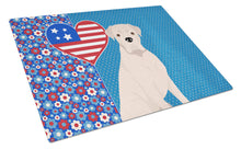 Load image into Gallery viewer, Natural Eared White Boxer USA American Glass Cutting Boards – Durable, Decorative Kitchen Art Large