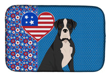 Load image into Gallery viewer, Natural Eared Black Boxer USA American Dish Drying Mat – Absorbent, Artistic Kitchen Essentials