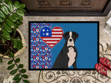 Load image into Gallery viewer, Natural Eared Black Boxer USA American Doormat - 24x36 Decorative Floor Mat – Indoor/Outdoor Rug with Artistic Flair
