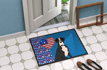 Load image into Gallery viewer, Natural Eared Black Boxer USA American Doormat - 24x36 Decorative Floor Mat – Indoor/Outdoor Rug with Artistic Flair