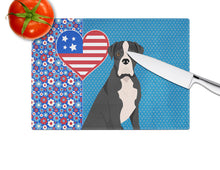 Load image into Gallery viewer, Natural Eared Black Boxer USA American Glass Cutting Boards – Durable, Decorative Kitchen Art Large