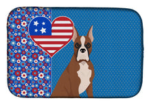 Load image into Gallery viewer, Red Fawn Boxer USA American Dish Drying Mat – Absorbent, Artistic Kitchen Essentials