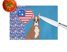 Load image into Gallery viewer, Red Fawn Boxer USA American Glass Cutting Boards – Durable, Decorative Kitchen Art Large