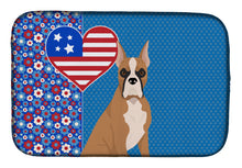 Load image into Gallery viewer, Fawn Boxer USA American Dish Drying Mat – Absorbent, Artistic Kitchen Essentials