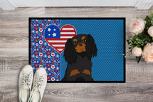 Load image into Gallery viewer, Black and Tan Cavalier Spaniel USA American Doormat - 24x36 Decorative Floor Mat – Indoor/Outdoor Rug with Artistic Flair