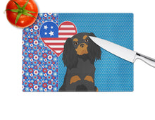 Load image into Gallery viewer, Black and Tan Cavalier Spaniel USA American Glass Cutting Boards – Durable, Decorative Kitchen Art Large