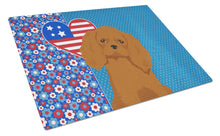 Load image into Gallery viewer, Ruby Cavalier Spaniel USA American Glass Cutting Boards – Durable, Decorative Kitchen Art Large